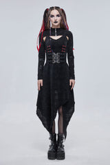 Black Bone Printed Strappy Zipper Women's Gothic Cape - Product - 6