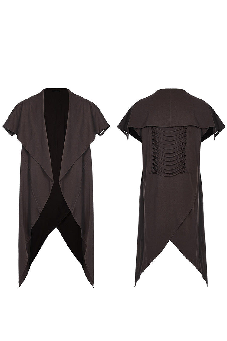 Spiked Hem Doomsday Irregular Mens Steampunk Vest 2 Colors - Product - 11