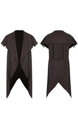 Spiked Hem Doomsday Irregular Mens Steampunk Vest 2 Colors - Product - 11