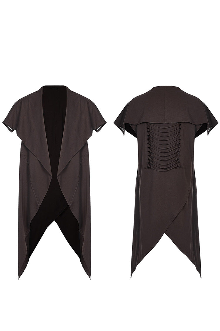 Spiked Hem Doomsday Irregular Mens Steampunk Vest 2 Colors - Product - 11