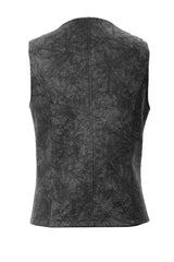 Gray V Neck Fog Flower Shoulder Loop Chest Lace Up Men's Punk Waistcoat - Product - 8