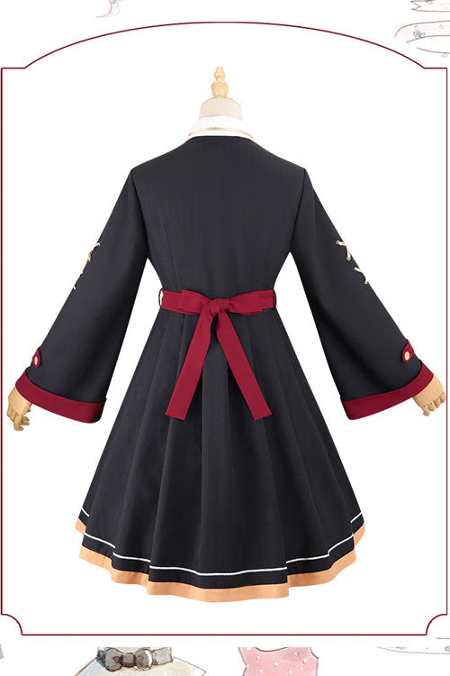 Black High Waist Magic Sweet Lolita OP Dress With Cloak - Product - 7