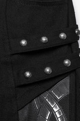 Black Studded Pleated Women's Punk Leggings - Product - 5