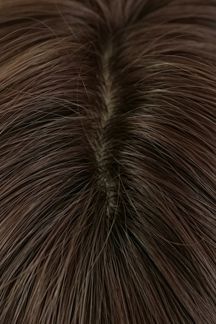 Light-Root Chestnut Brown Ombre Natural Fluffy Long Big Wavy Sweet Lolita Wig with Air Bangs - Product - 4