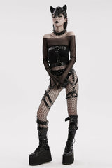 Black Adjustable Faux Leather Waist and Leg Men's Steampunk Harness - Product - 4