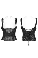 Black Stitching Lace Lace-Up Women's Underbust Gothic Corset - Product - 5