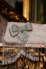 Champagne Heavily Embellished Rhinestone Bow Evening Sweet Lolita Clutch - Product - 2