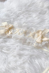 Beige Lace Cool Angel Short Sleeves Bowknot Ruffle Sweet Lolita Dress - Product - 11