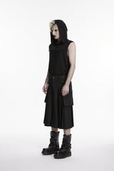 Black Buckled Big Pockets Pleated Men's Punk Pants - Product - 2