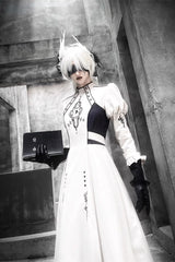 White Long Sleeves Moon Talisman Print Gothic Lolita Long Dress - Product - 3