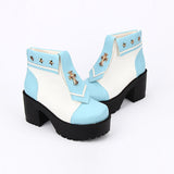 Navy Style Cross Decoration High Heel Sweet Lolita Boots - Blue - 2