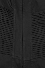 Black Lapel Collar Long Sleeves Hooded Pleated Men's Punk Coat with Buckle Strap - Product - 5