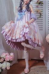 Multi-Color Matching Hand Sleeves High Waist Sweet Lolita JSK Dress - Multi-Color - 1
