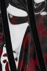 Black/Red Gradient Patent Leather Women's Gothic Underbust Corset - Product - 6