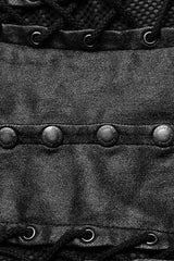 Black Cross Straps Hollow Lace-Up Womens Steampunk Vest - Product - 9