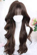 Ash Brown Big Wavy Curls Effortless Chic No-Prep Sweet-Lolita-Perücke, Vorderansicht