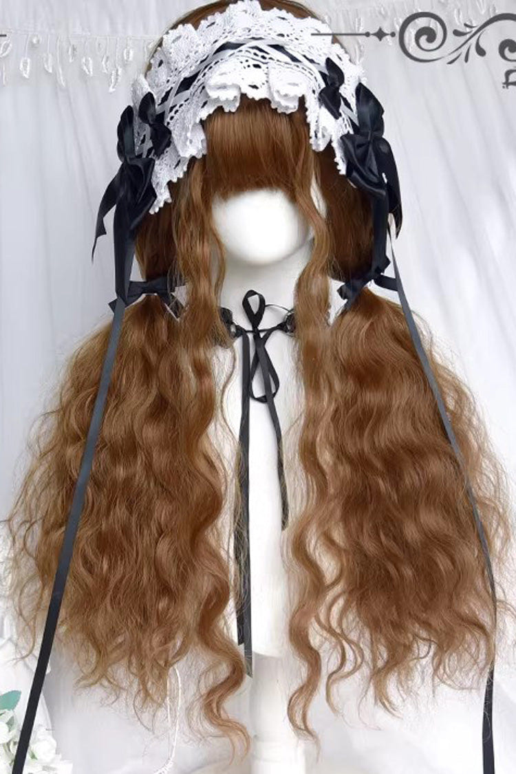 Honey Golden Brown [Castle Girl] Vintage Elegant Lolita Wool Curl Doll Wig - Product - 2