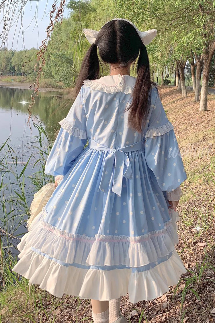 Toffee Bobo Long Sleeves Double Layer Print Ruffle Sweet Lolita Dress 2 Colors - Product - 17