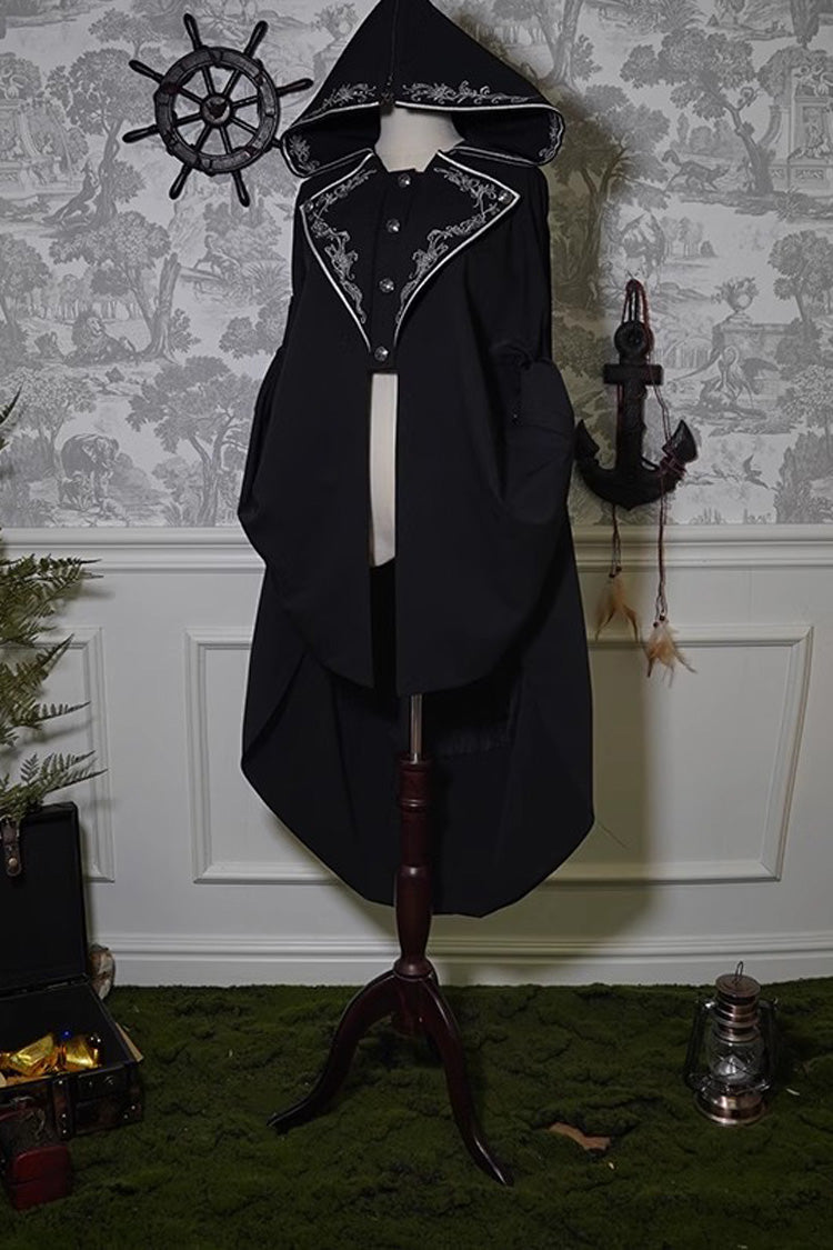 Pirate Series Navigation Treasure Hunting Guide Embroidery Handsome Lolita Cloak 2 Colors - Product - 12