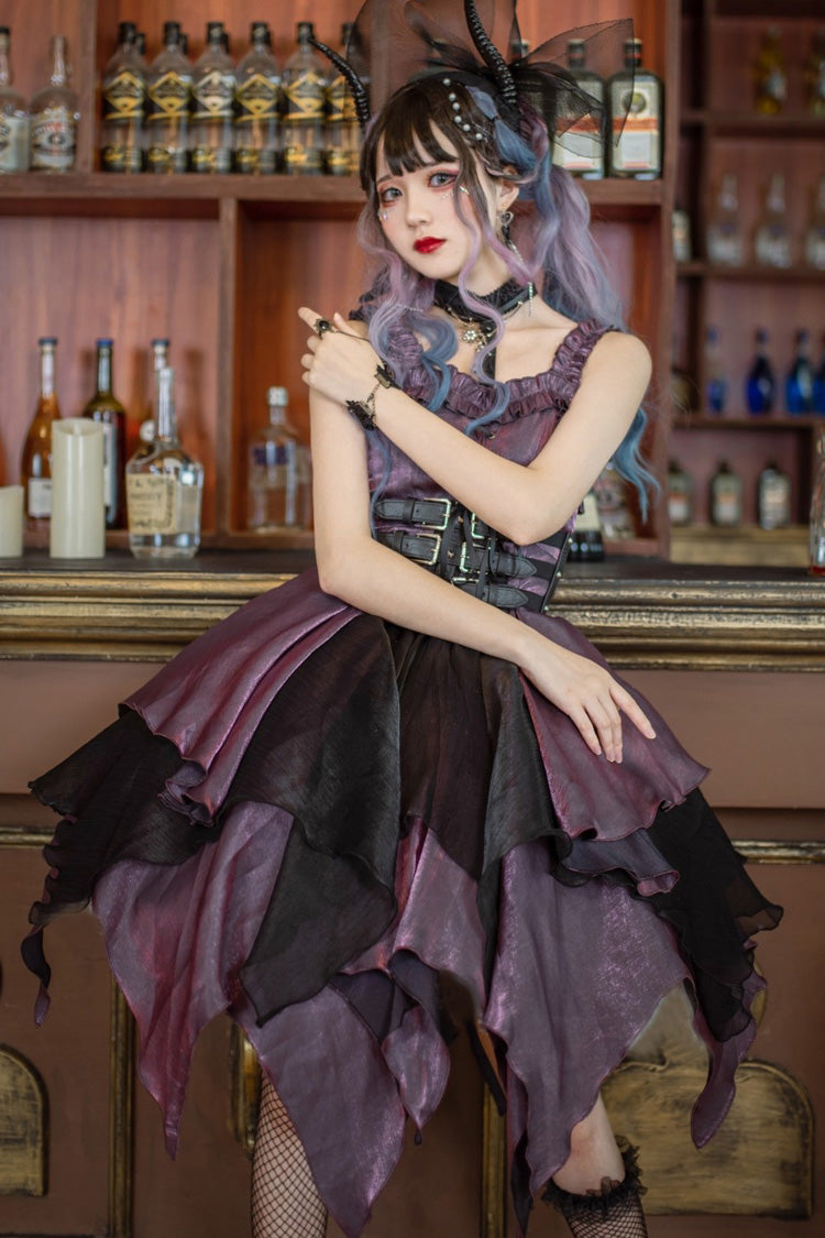 Purple [Seven Deadly Sins: Lust] Multi-Layered Irregular Gothic Lolita Jsk Dress - Product - 3