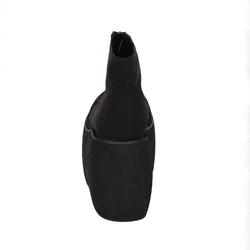 Black Front Zipper Platform Short Classic Lolita Boots - Product - 6