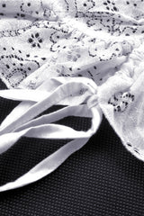 White Floral Lace Lace-Up Women's Steampunk Slip Cocktail Dress - Product - 12
