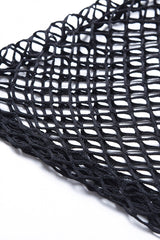 Black Sexy Long Sleeves Fishnet Mesh Women's Fitted Top - Product - 13