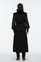 Black Sleeveless Floral Print Lace-Up Men's Gothic Waistcoat - Product - 5