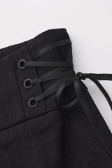 Black Double-breasted Chain Cross Embroidery Ouji Vintage Elegant Prince Gorgeous Lolita Pants - Product - 7