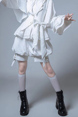 White Rabbit Hunting White Moonlight Edition Vintage Ouji Fashion Lolita Shorts - White - 1