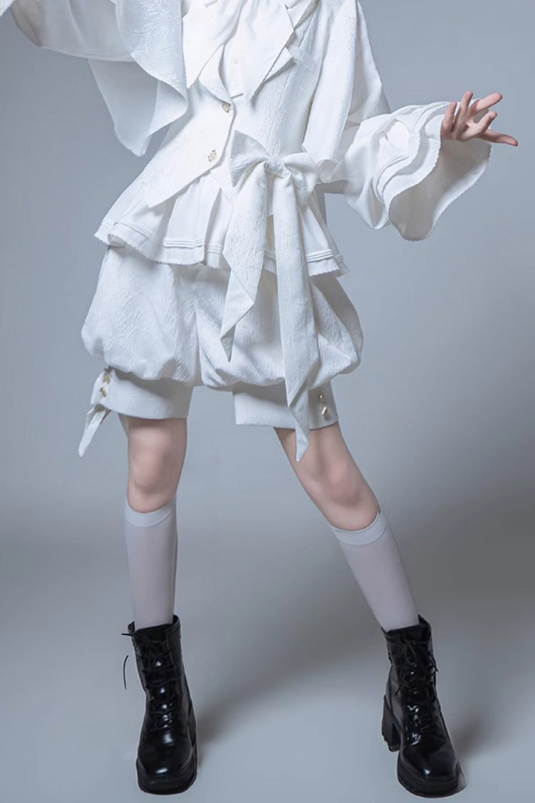 White Rabbit Hunting White Moonlight Edition Vintage Ouji Fashion Lolita Shorts - White - 1
