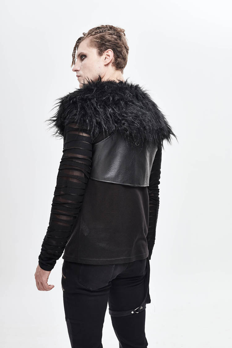 Black Lace-Up Mens Steampunk Vest - Product - 4