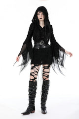 Black Lace-Up Studded Buckled Women's Punk PU Underbust Corset - Product - 8