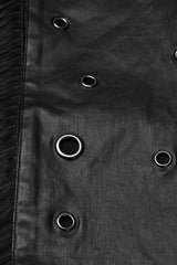 Black Stand Collar Long Sleeves Stitching Zipper Eyelet Men's Punk Jacket - Product - 8