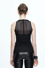 Black Leather Embroidered Gear Cotton Womens Punk T-Shirt - Product - 4