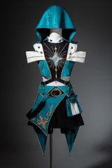 Blue/Green [Traveler’s Outfit] Print Embroidery Hooded Ouji Fashion Sweet Handsome Lolita Set - Product - 3