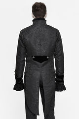 Black Bird Shaped Patchwork Swallowtail Mens Gothic Coat - Product - 3