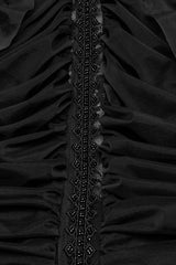 Black Short Sleeves Ruffle Stitching Lace Women's Gothic Layered Ball Gown Dress - Product - 6