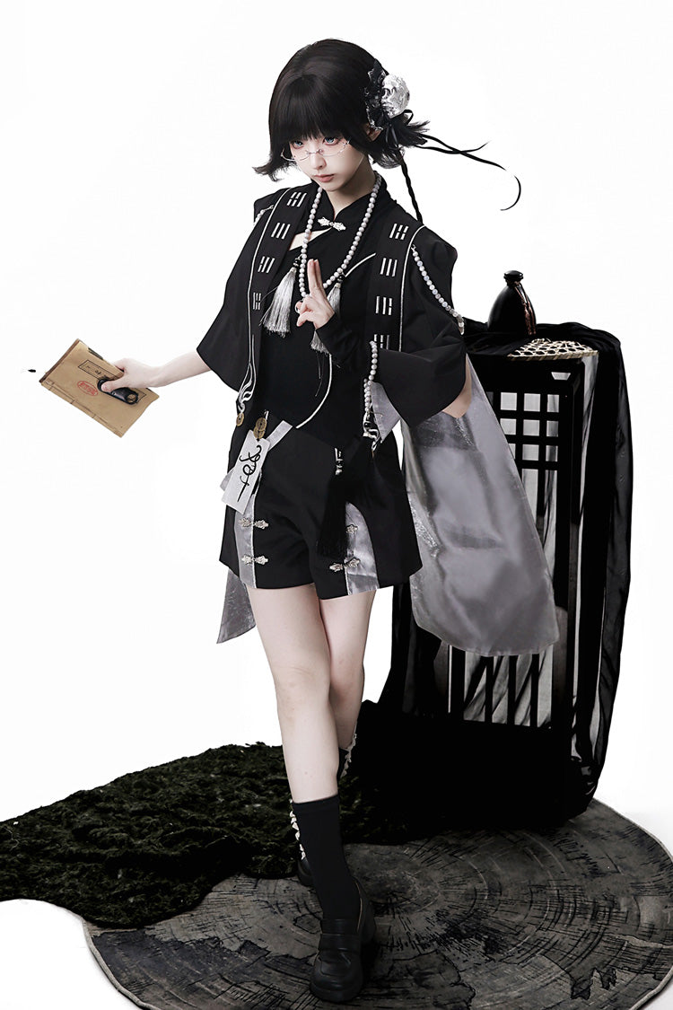 Black [The Strange End of the Immortal Sect] Sleeveless Chinese Style Ouji Lolita Set - Black - 1