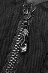 Red Metal Buckle Decoration Zipper Mens Steampunk Windbreaker Coat - Product - 11