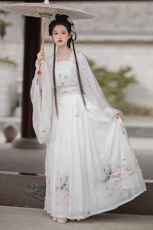 Original Chinese Ancient Style Heyungui Hand Embroidery Sweet Hanfu Dress Full Set - Product - 7