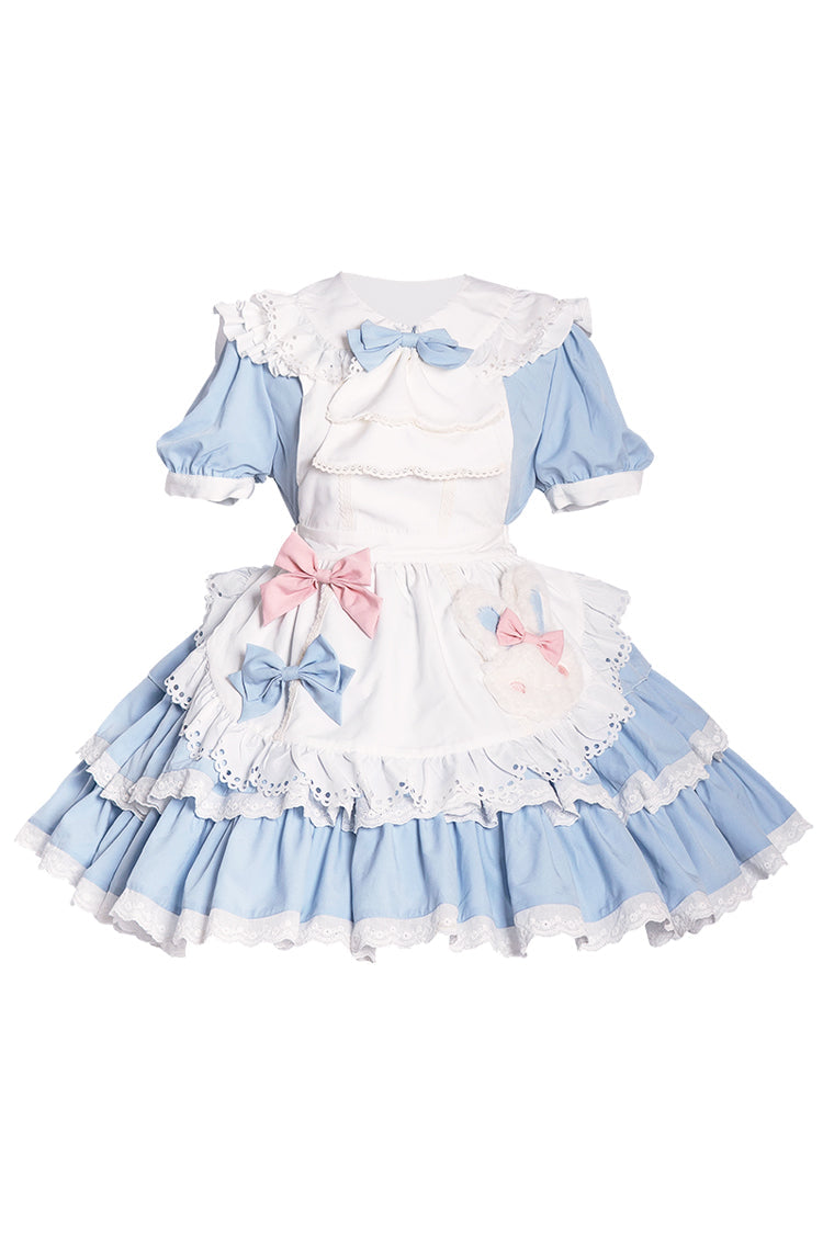 Sweet Maid Short Sleeves Double-Layered Ruffle Bowknot Lolita Dress 2 Colors - Product - 7