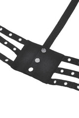 Black Women's Punk Halter Eyelet Chest Harness - Product - 17