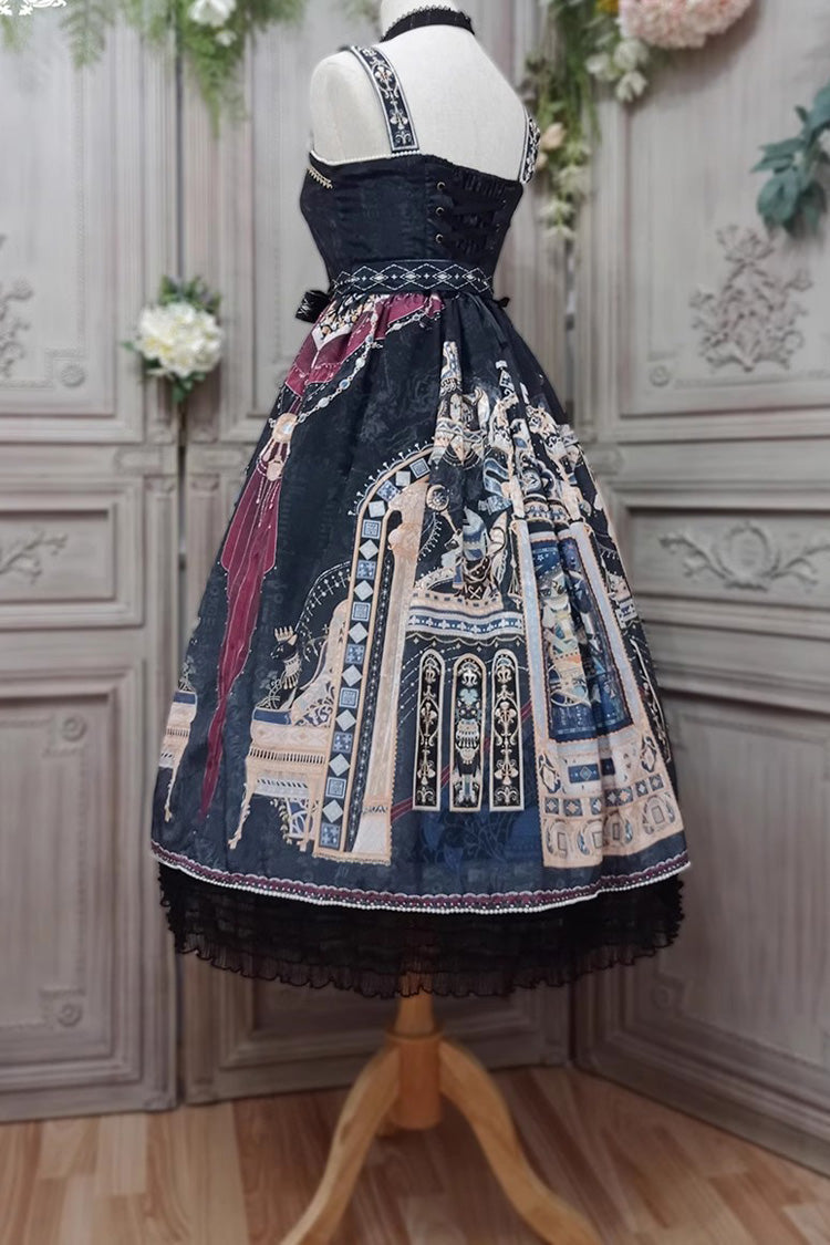 Dusk Best Egyptian Style Print Ruffle Gothic Lolita Dress 3 Colors - Product - 22