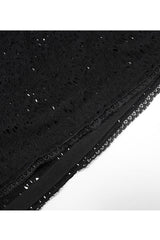 Black Gothic Lace Big Hat Hole Mysterious Horn Long Sleeve Short Women's Coat - Product - 6