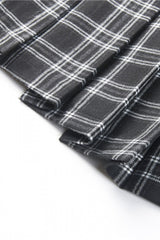 Black/White Irregular Plaid Pleated Women's Punk Hem Skirt - Product - 15