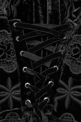 Black Long Sleeves Ruffle Floral Embroidery Women's Gothic Blouse - Product - 7