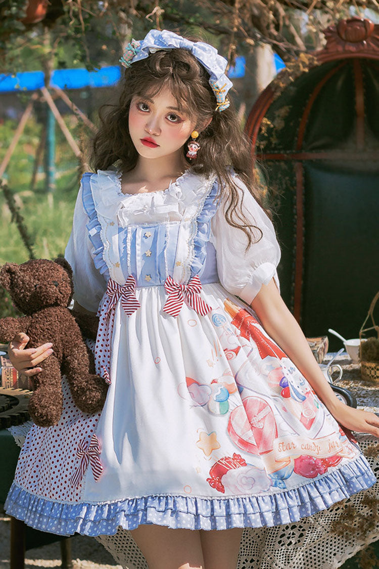 Candy Print Star Buttons Sweet Lolita JSK Dress - Product - 5