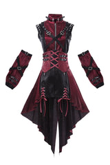Black/Red [Chief Assassin] Lace-Up Gothic Ouji Lolita Set - Product - 2