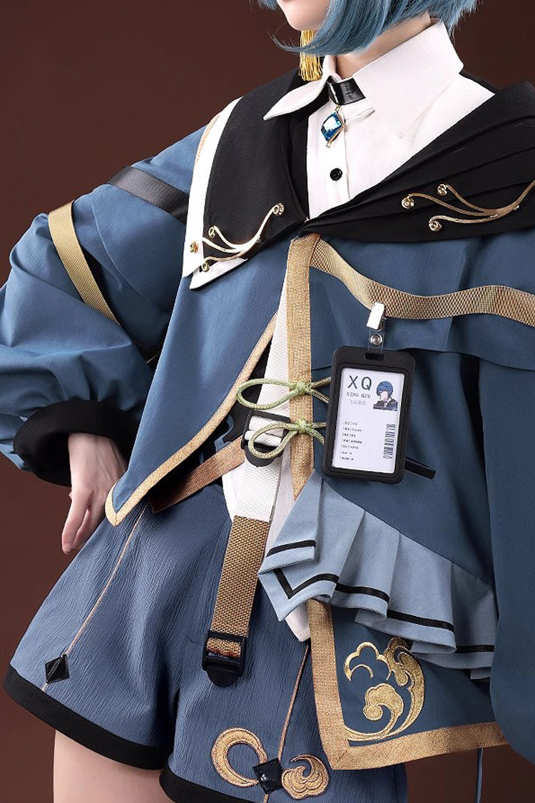 Blue/Black Choir Super Luxury Print Ouji Fashion Lolita Set - Product - 5